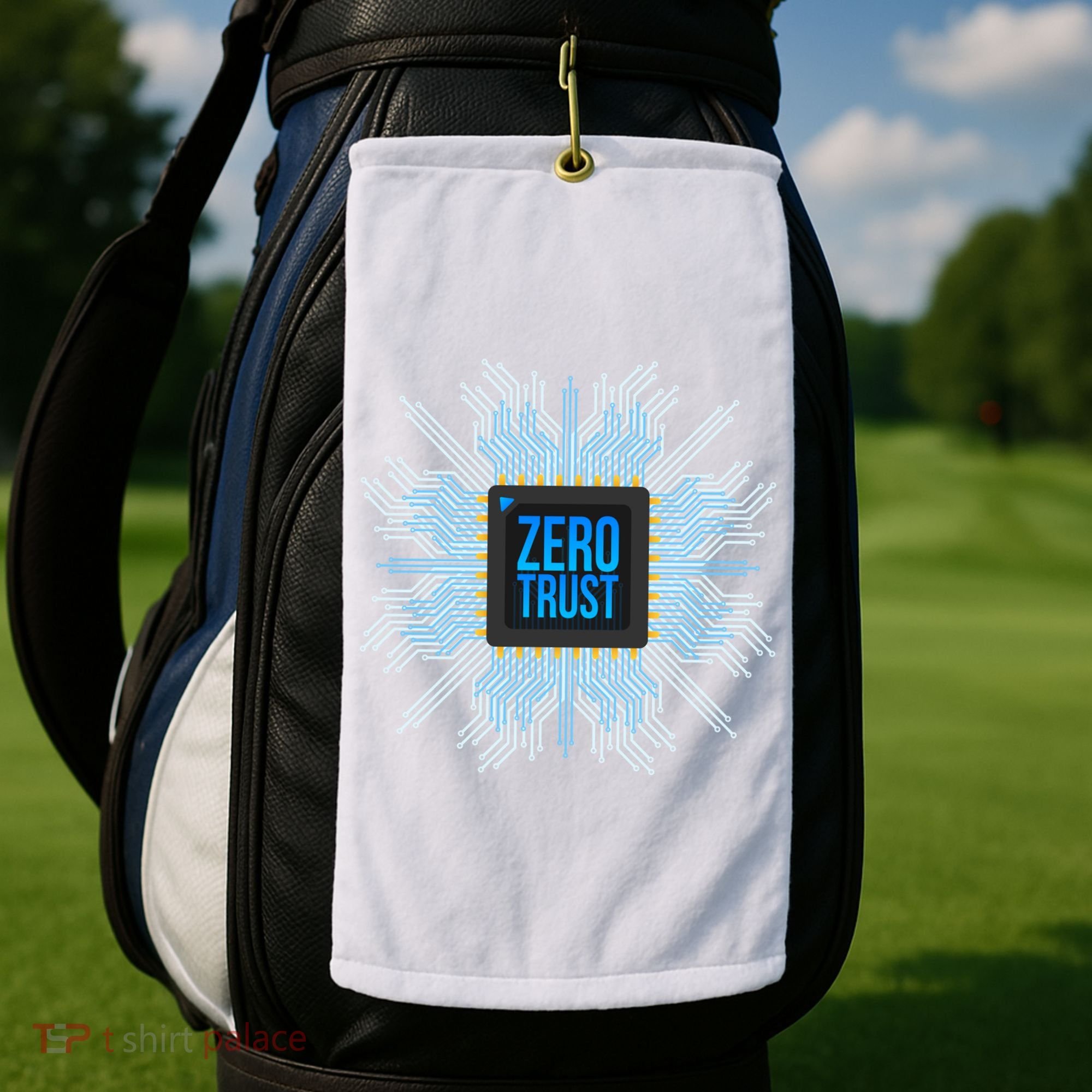 Zero Trust Cyber Security Hacking Programmer Developer Funny Gift Golf Towel