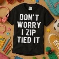 Zip Tie DonT Worry I Zip Tied It Funny Car Guy Kids T-Shirt thumb 3