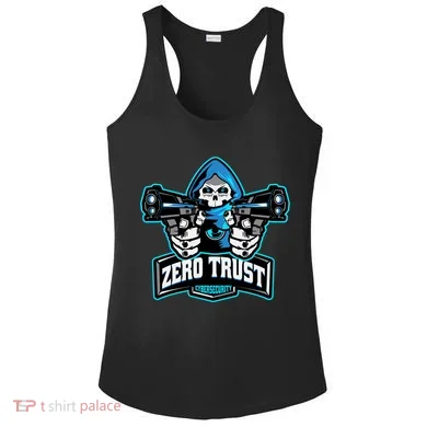 Zero Trust Hacking Cyber Security Developer Programmer Gift Ladies PosiCharge Competitor Racerback Tank