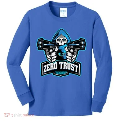 Zero Trust Hacking Cyber Security Developer Programmer Gift Kids Long Sleeve Shirt