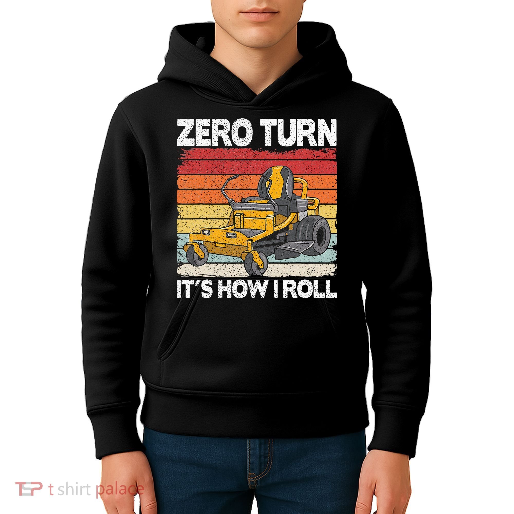 Zero Turn Its How I Roll Landscaping Funny Lawn Mower Kids Hoodie