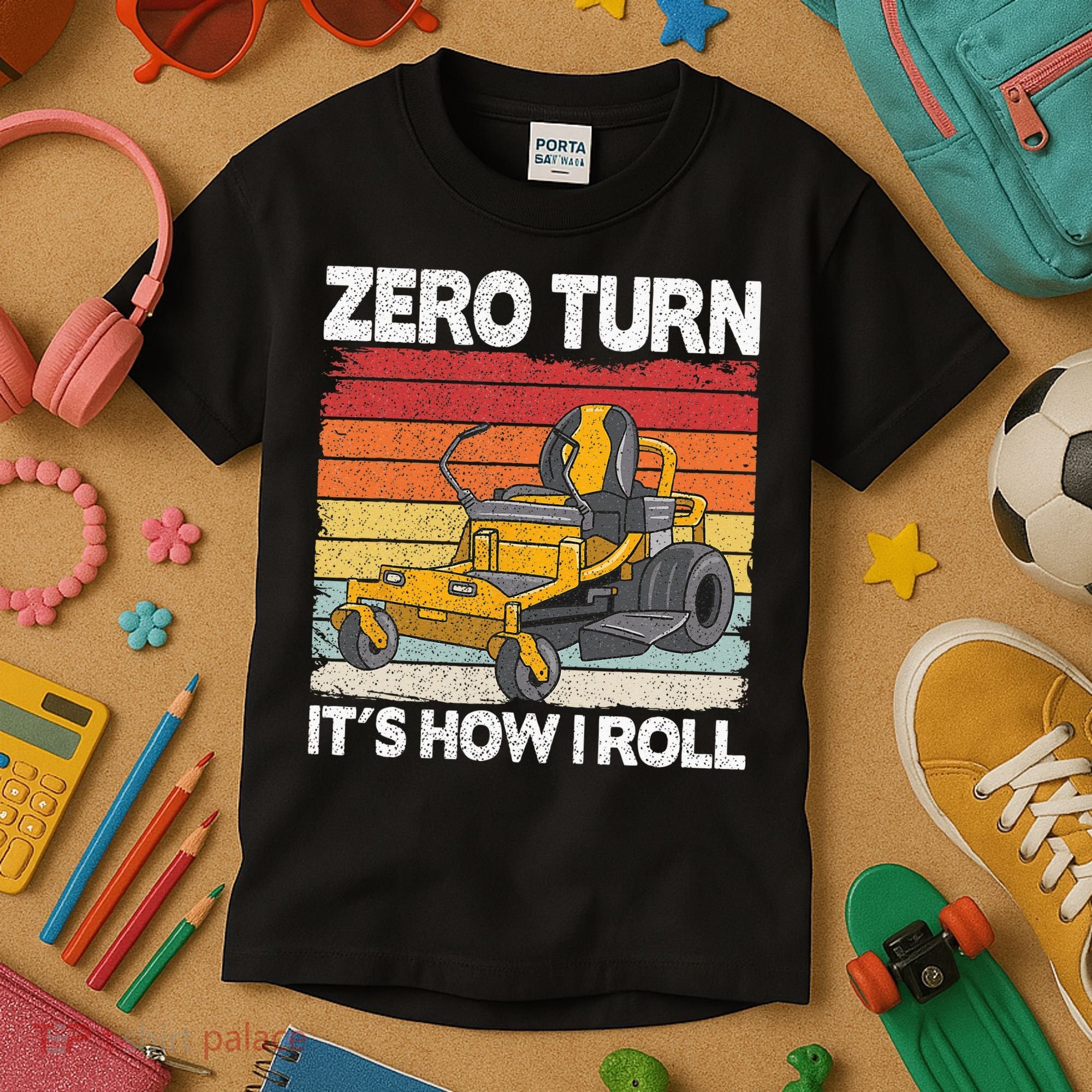 Zero Turn Its How I Roll Landscaping Funny Lawn Mower Kids T-Shirt