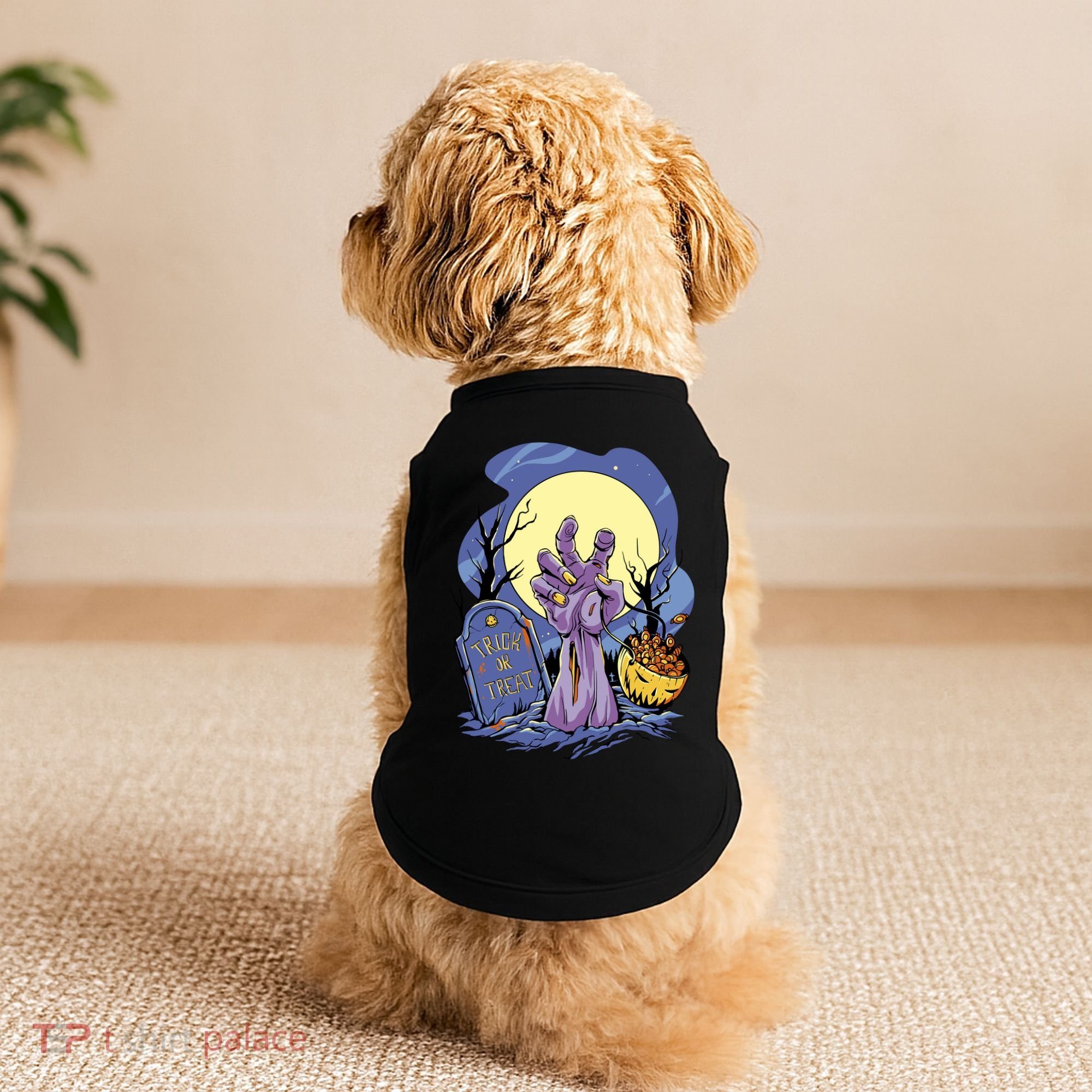 Zombie Trick Or Treat Spooky Halloween Doggie Tank