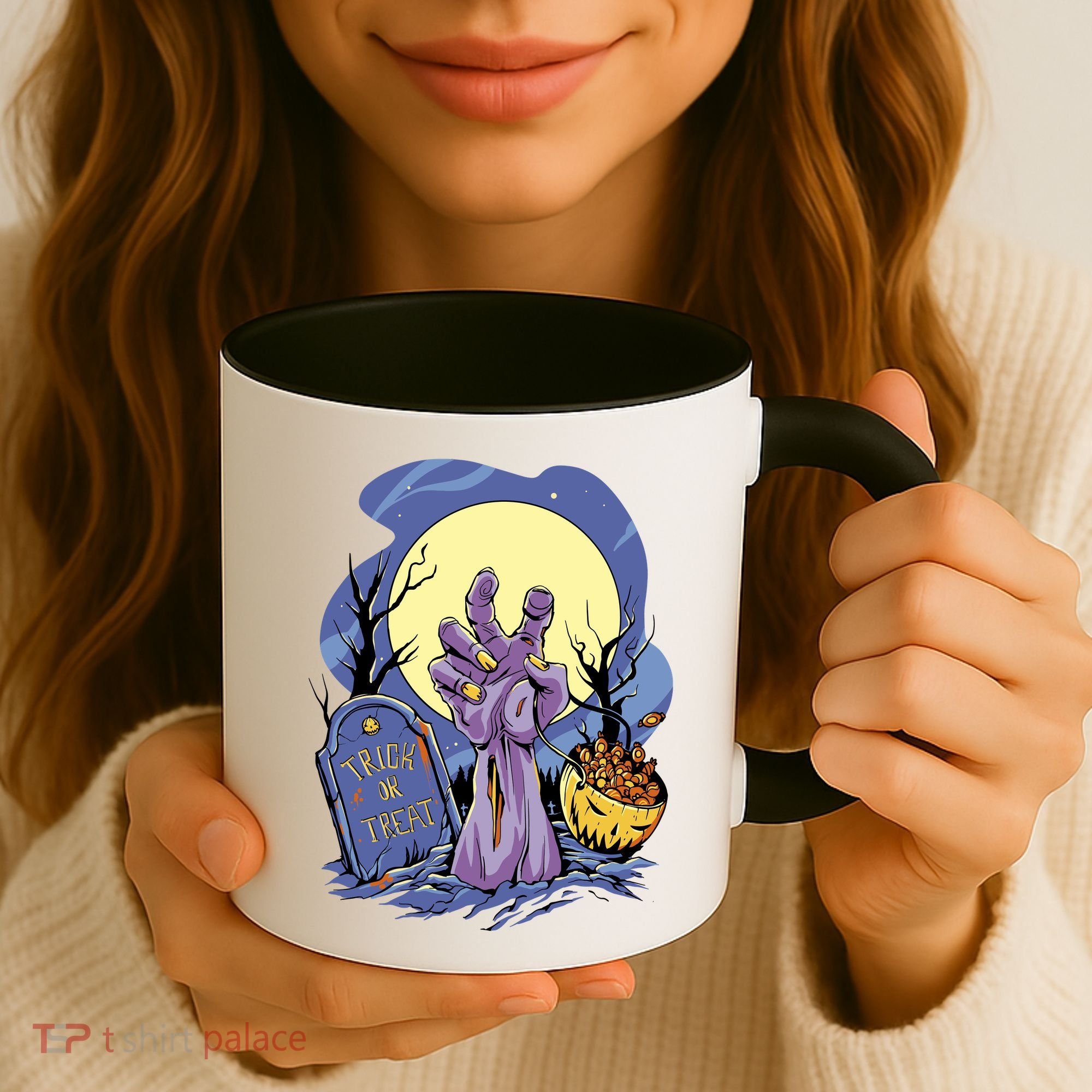 Zombie Trick Or Treat Spooky Halloween Coffee Mug