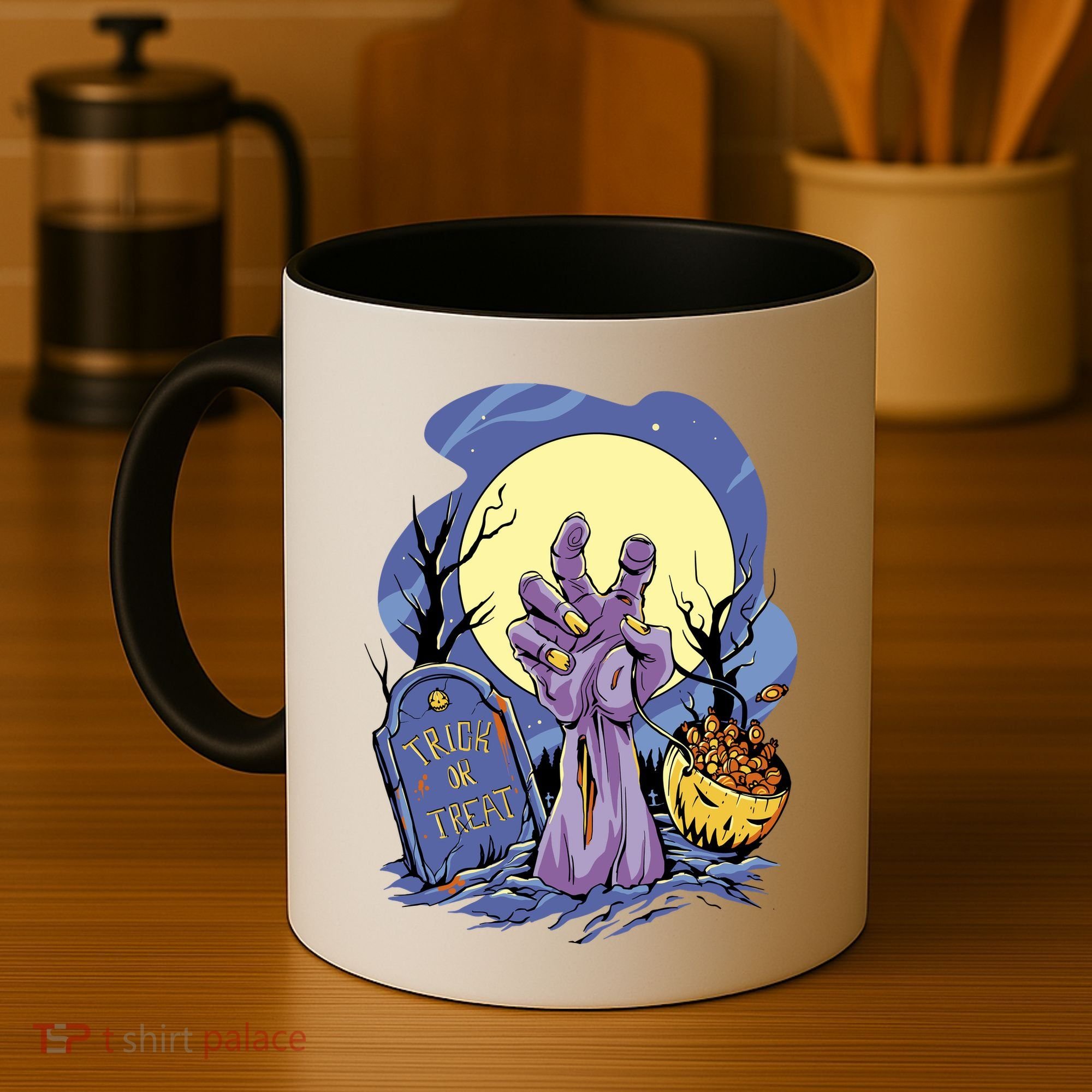 Zombie Trick Or Treat Spooky Halloween Coffee Mug