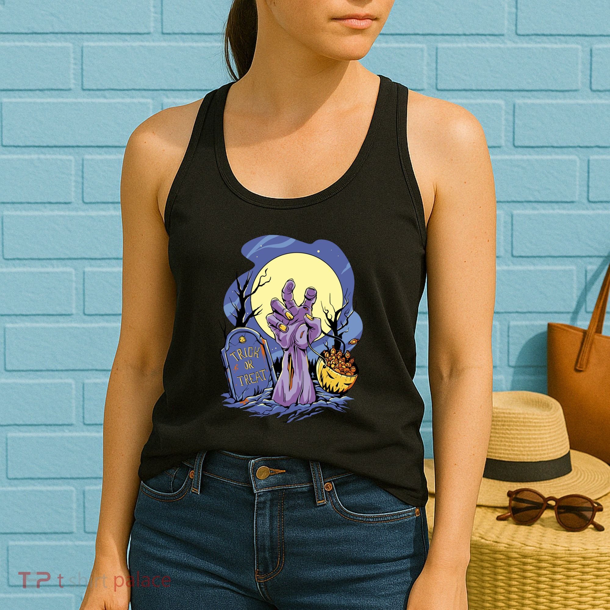 Zombie Trick Or Treat Spooky Halloween Women's Tank Top