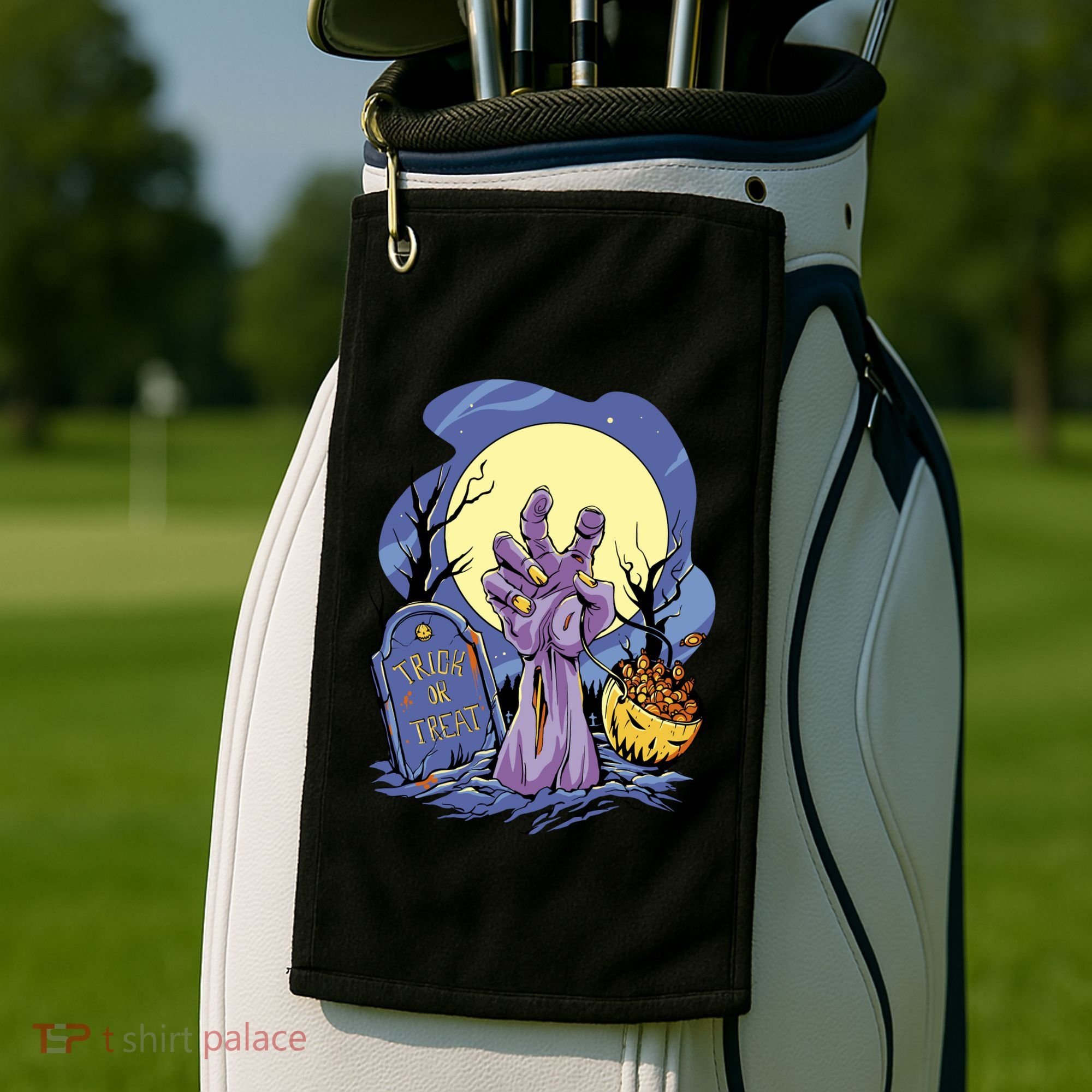 Zombie Trick Or Treat Spooky Halloween Golf Towel