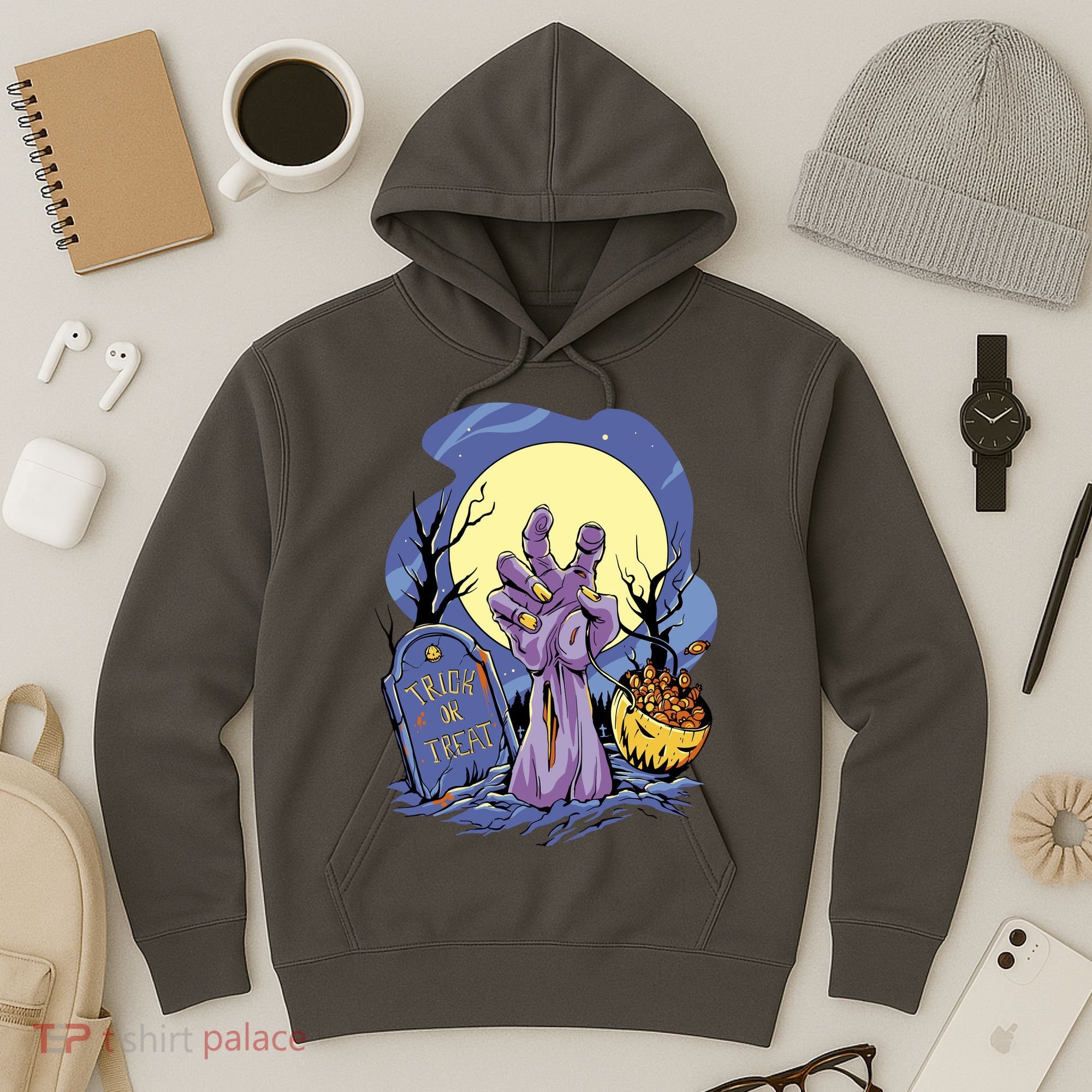Zombie Trick Or Treat Spooky Halloween Hoodie