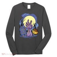 Zombie Trick Or Treat Spooky Halloween Long Sleeve Shirt thumb 0