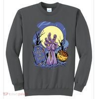 Zombie Trick Or Treat Spooky Halloween Sweatshirt thumb 0