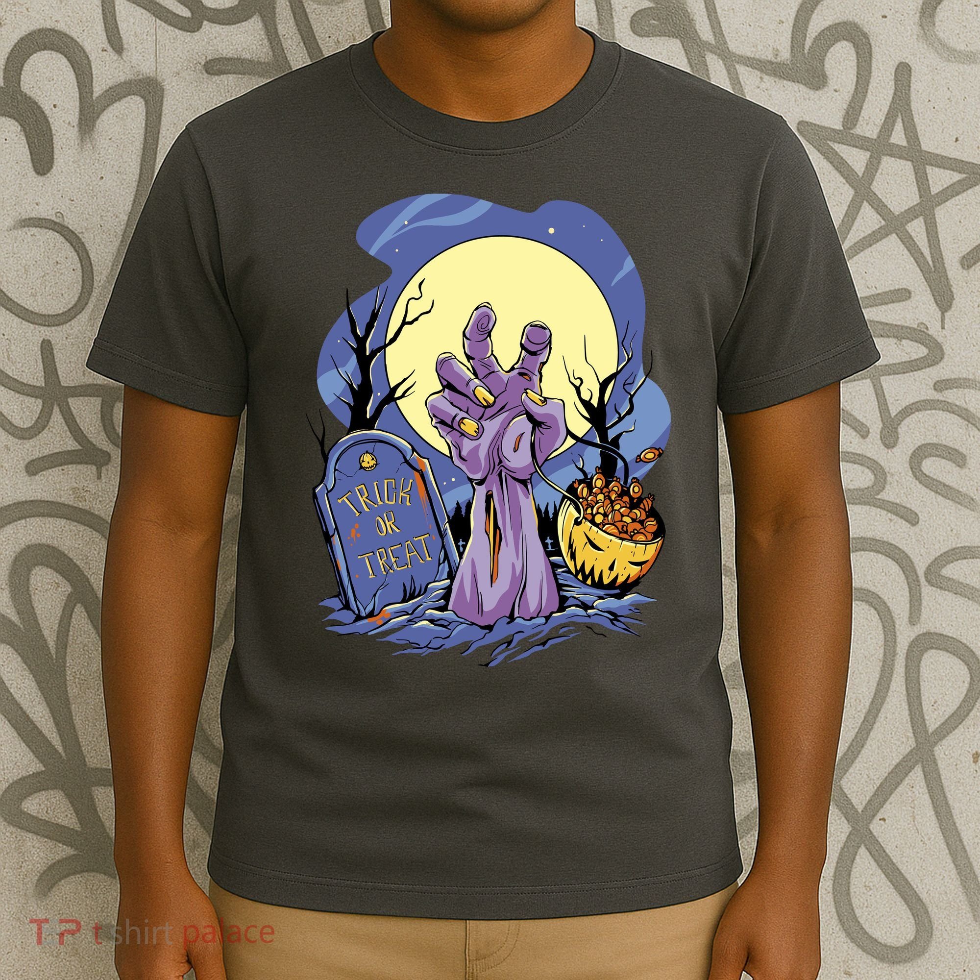 Zombie Trick Or Treat Spooky Halloween T-Shirt