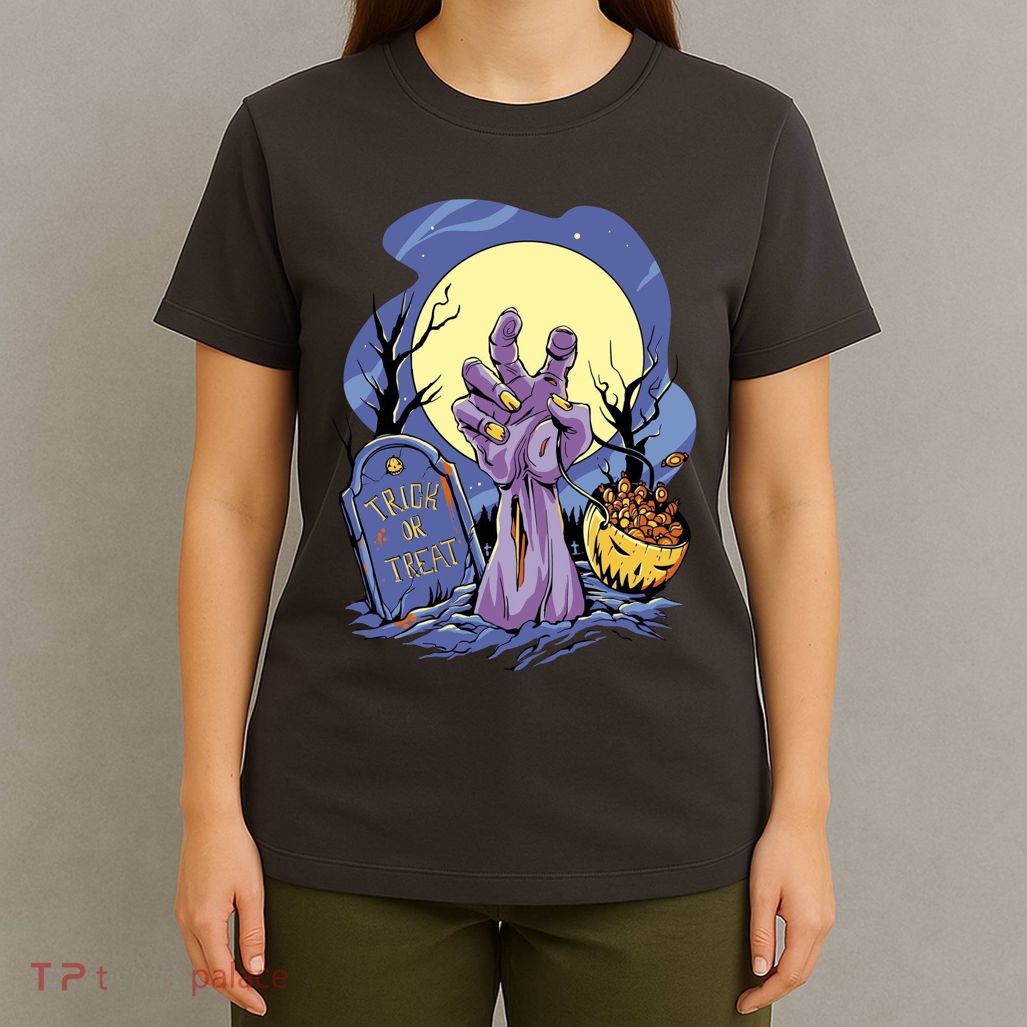 Zombie Trick Or Treat Spooky Halloween T-Shirt