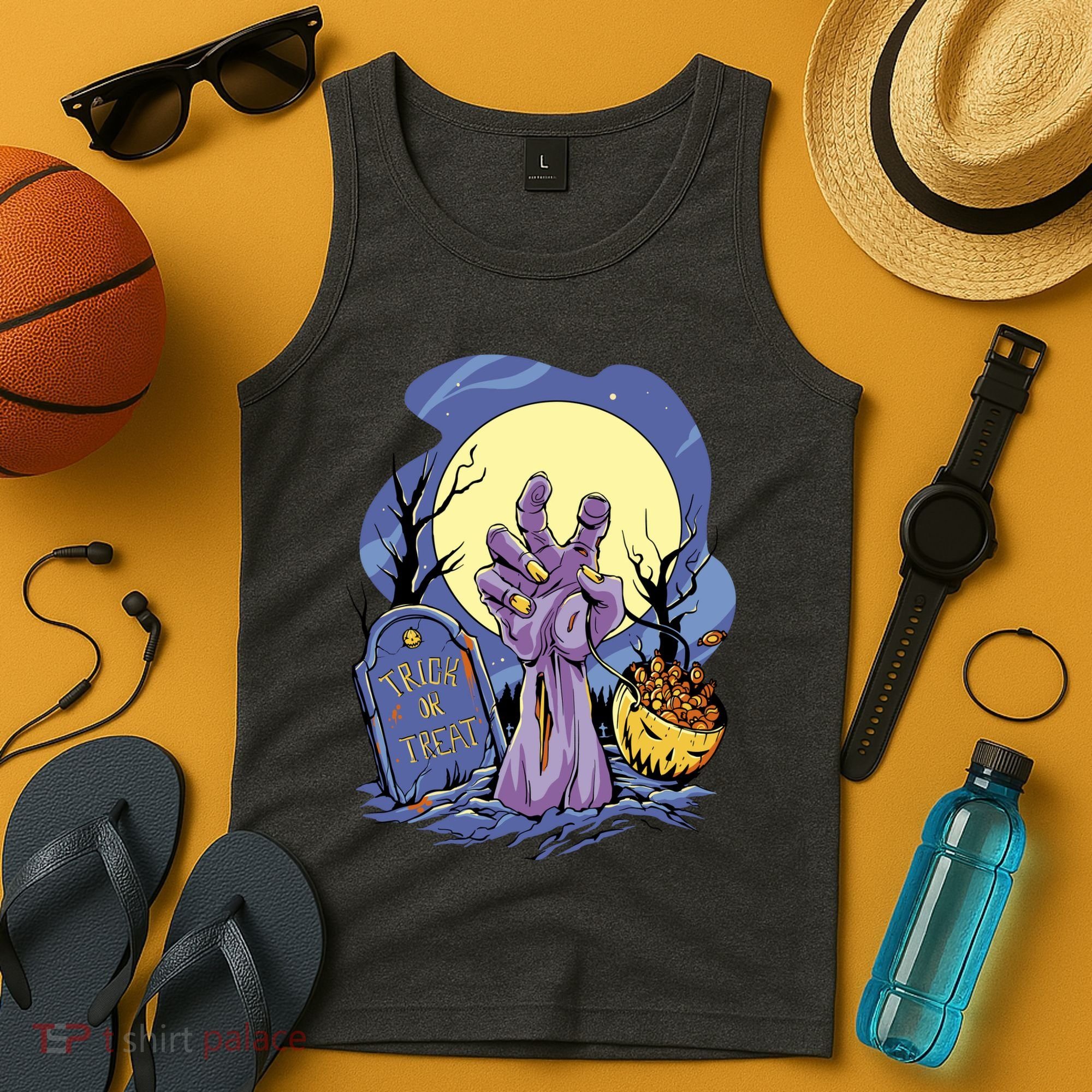 Zombie Trick Or Treat Spooky Halloween Tank Top