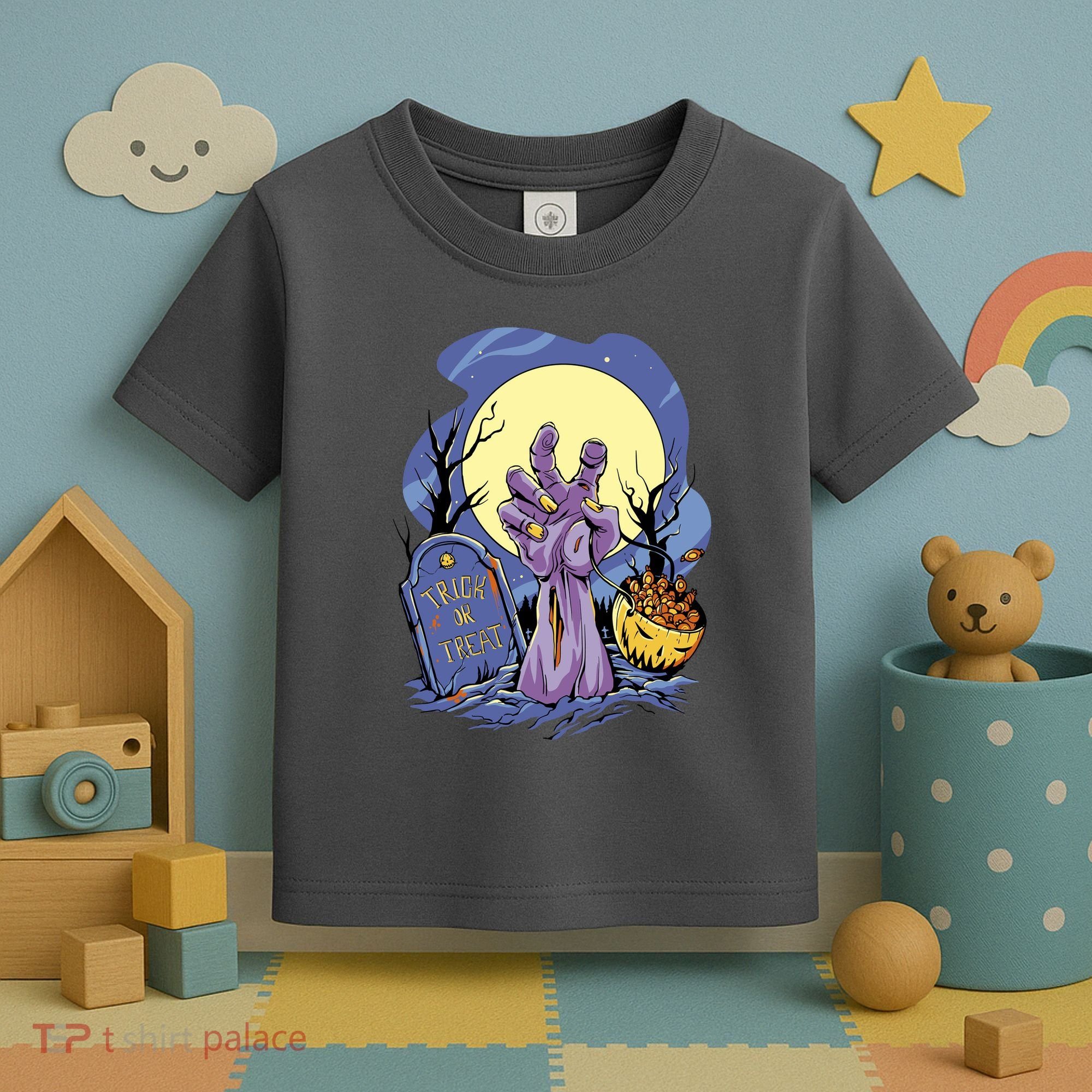 Zombie Trick Or Treat Spooky Halloween Toddler T-Shirt