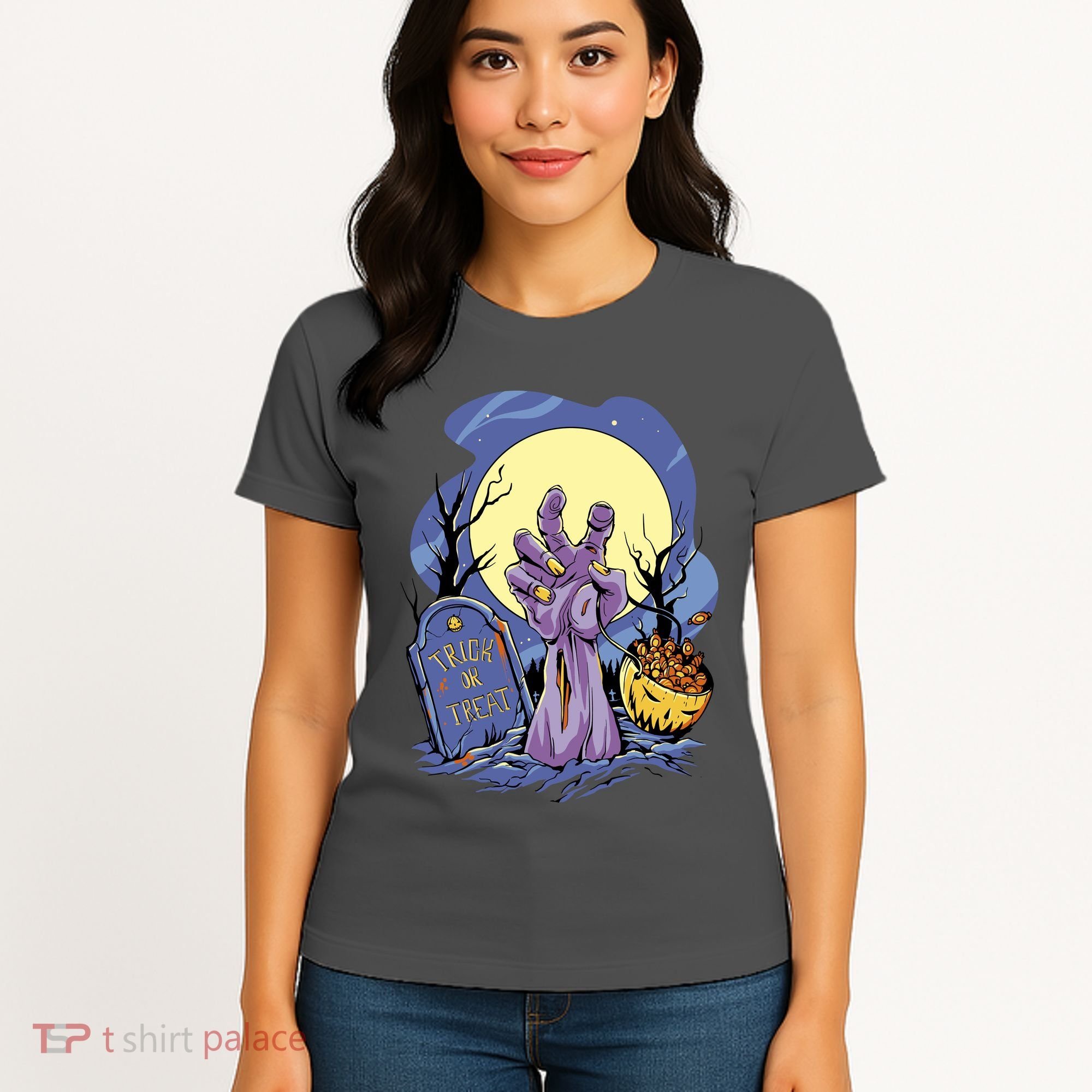Zombie Trick Or Treat Spooky Halloween Women's T-Shirt