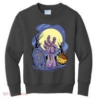 Zombie Trick Or Treat Spooky Halloween Kids Sweatshirt thumb 0