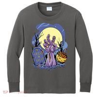 Zombie Trick Or Treat Spooky Halloween Kids Long Sleeve Shirt thumb 0