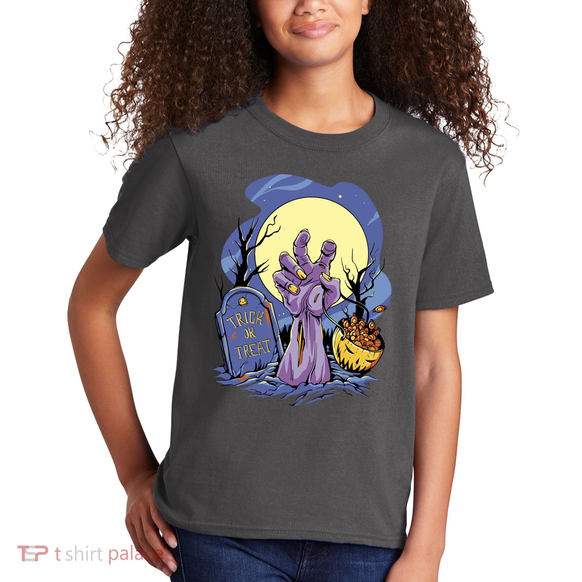 Zombie Trick Or Treat Spooky Halloween Kids T-Shirt