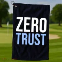 Zero Trust Security Cyber Security Hacking Developer Funny Golf Towel thumb 1
