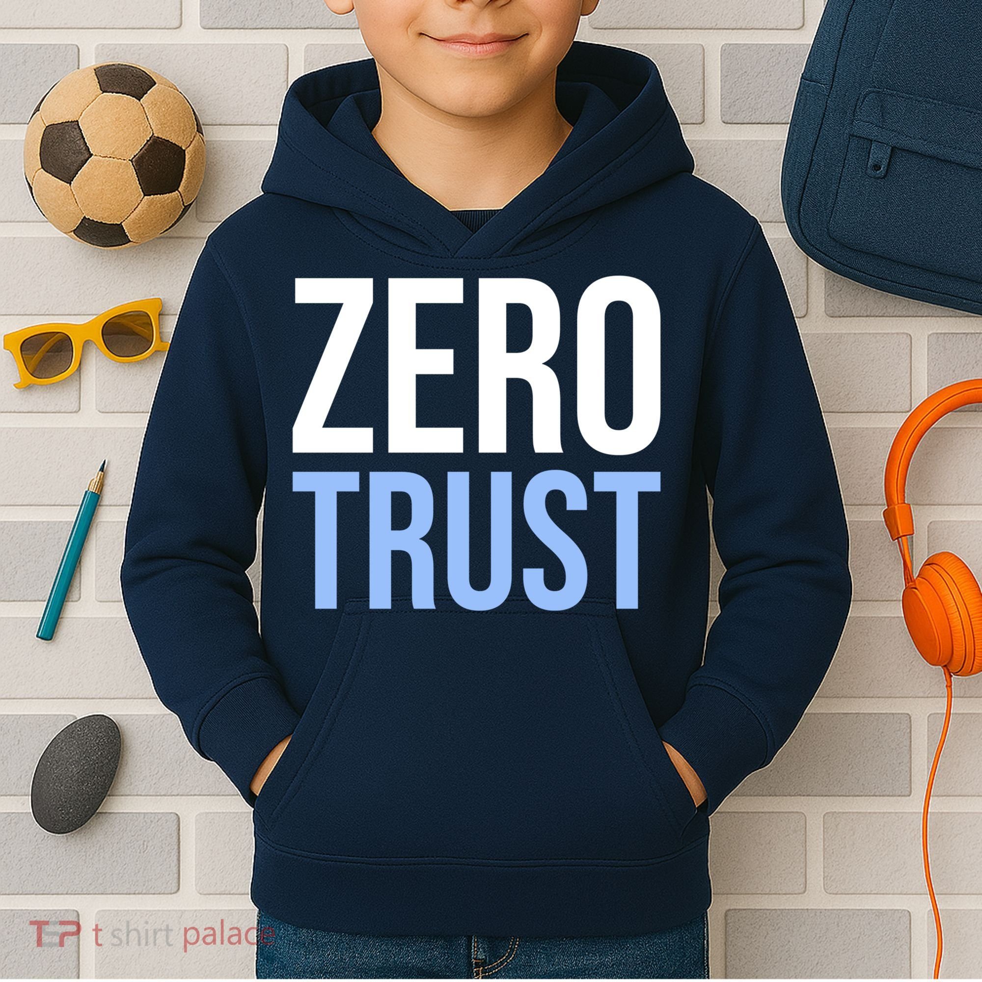 Zero Trust Security Cyber Security Hacking Developer Funny Kids Hoodie