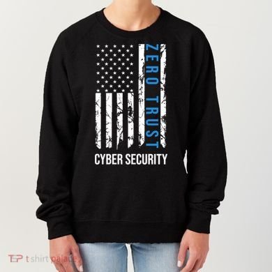 Zero Trust Us Flag Cyber Security Hacking Hacker Developer Funny Gift Women's Sweatshirt