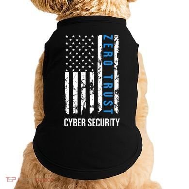 Zero Trust Us Flag Cyber Security Hacking Hacker Developer Funny Gift Doggie Tank