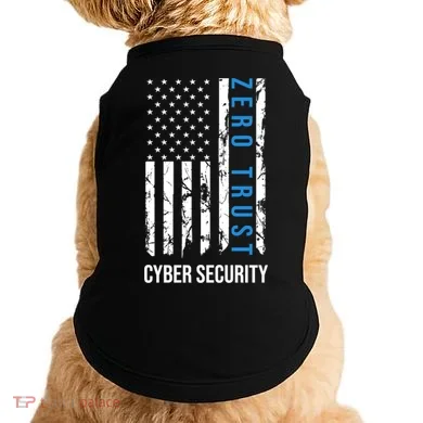 Zero Trust Us Flag Cyber Security Hacking Hacker Developer Funny Gift Doggie Tank