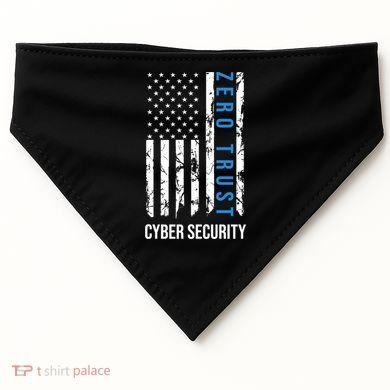 Zero Trust Us Flag Cyber Security Hacking Hacker Developer Funny Gift USA-Made Doggie Bandana