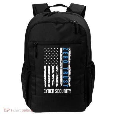 Zero Trust Us Flag Cyber Security Hacking Hacker Developer Funny Gift Backpack
