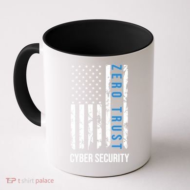 Zero Trust Us Flag Cyber Security Hacking Hacker Developer Funny Gift Coffee Mug