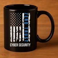 Zero Trust Us Flag Cyber Security Hacking Hacker Developer Funny Gift 11oz C Handle Ceramic Mug thumb 3