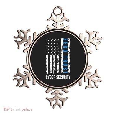 Zero Trust Us Flag Cyber Security Hacking Hacker Developer Funny Gift Ornament