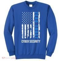 Zero Trust Us Flag Cyber Security Hacking Hacker Developer Funny Gift Sweatshirt thumb 0