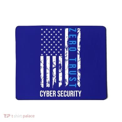 Zero Trust Us Flag Cyber Security Hacking Hacker Developer Funny Gift Mousepad