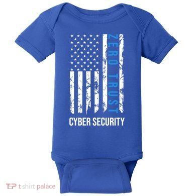 Zero Trust Us Flag Cyber Security Hacking Hacker Developer Funny Gift Baby Bodysuit