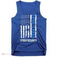 Zero Trust Us Flag Cyber Security Hacking Hacker Developer Funny Gift Tank Top thumb 0