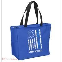 Zero Trust Us Flag Cyber Security Hacking Hacker Developer Funny Gift Tote Bag thumb 2