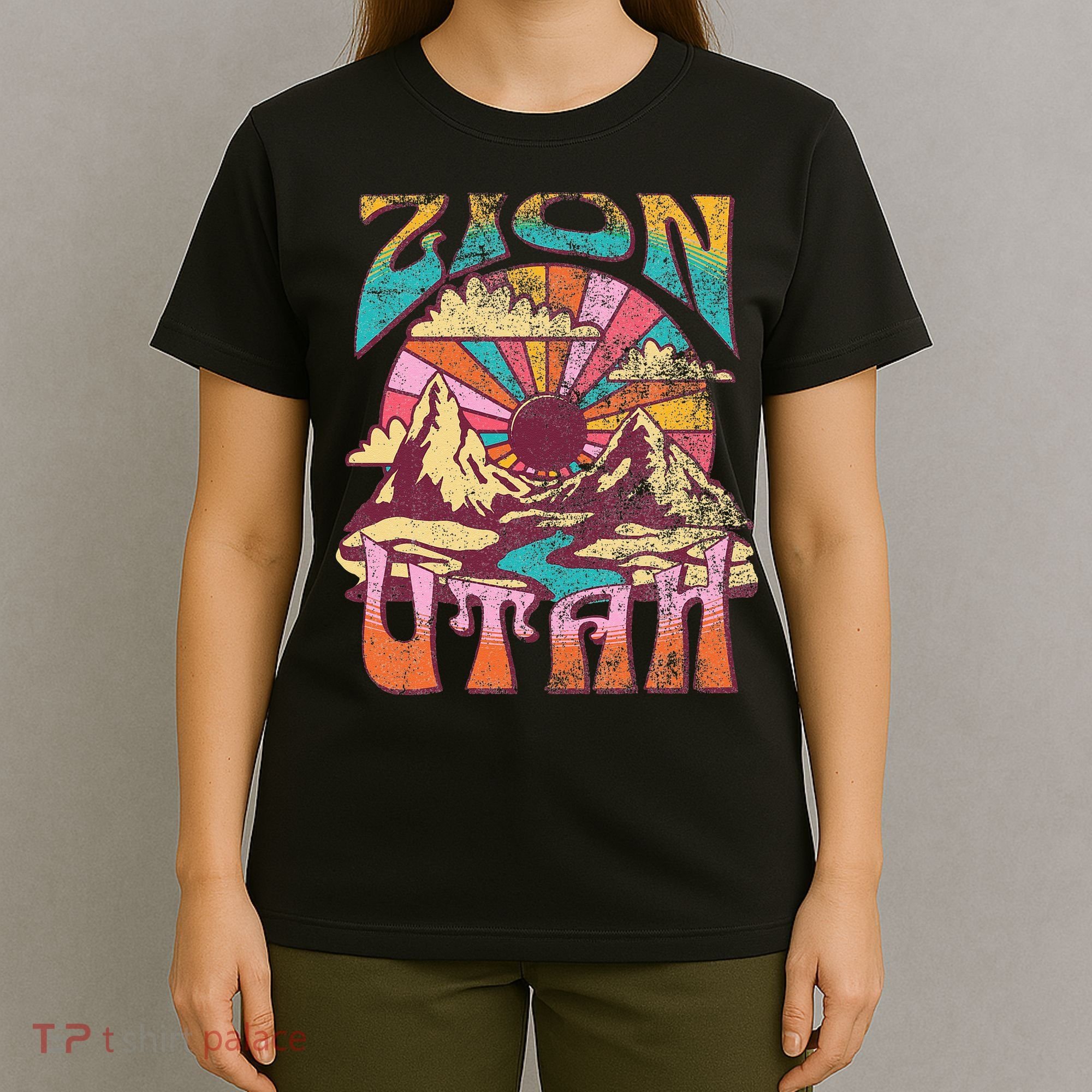 Zion Utah Nature Hiking Mountains Outdoors Vintage T-Shirt