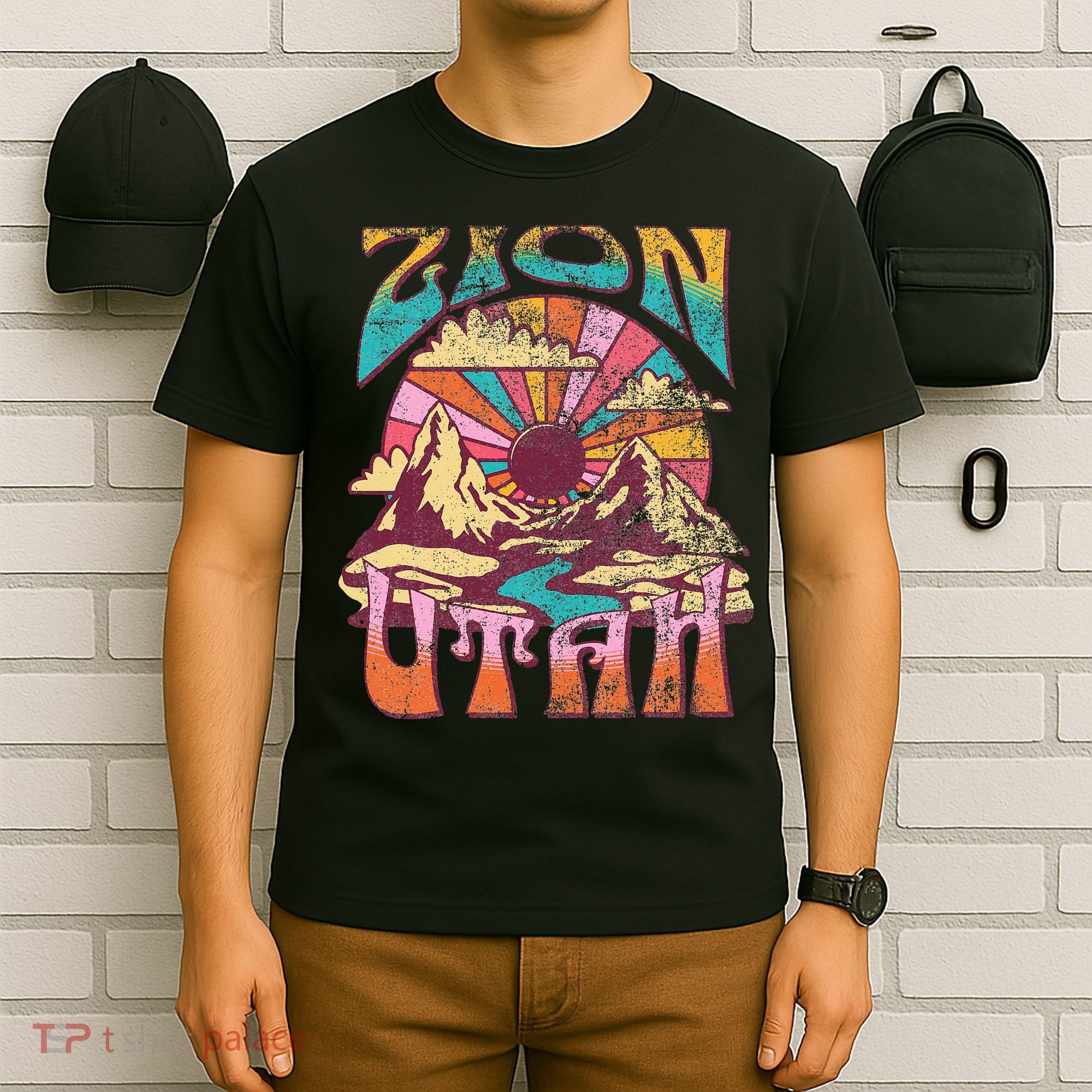 Zion Utah Nature Hiking Mountains Outdoors Vintage T-Shirt