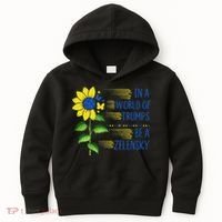 Zelensky Ukraine Support In A World Of Trumps Be A Zelensky Kids Hoodie thumb 0