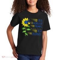 Zelensky Ukraine Support In A World Of Trumps Be A Zelensky Kids T-Shirt thumb 2