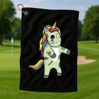Zombie Unicorn Golf Towel thumb 1
