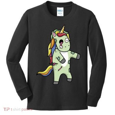 Zombie Unicorn Kids Long Sleeve Shirt