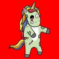 Zombie Unicorn Santa Hat thumb 1