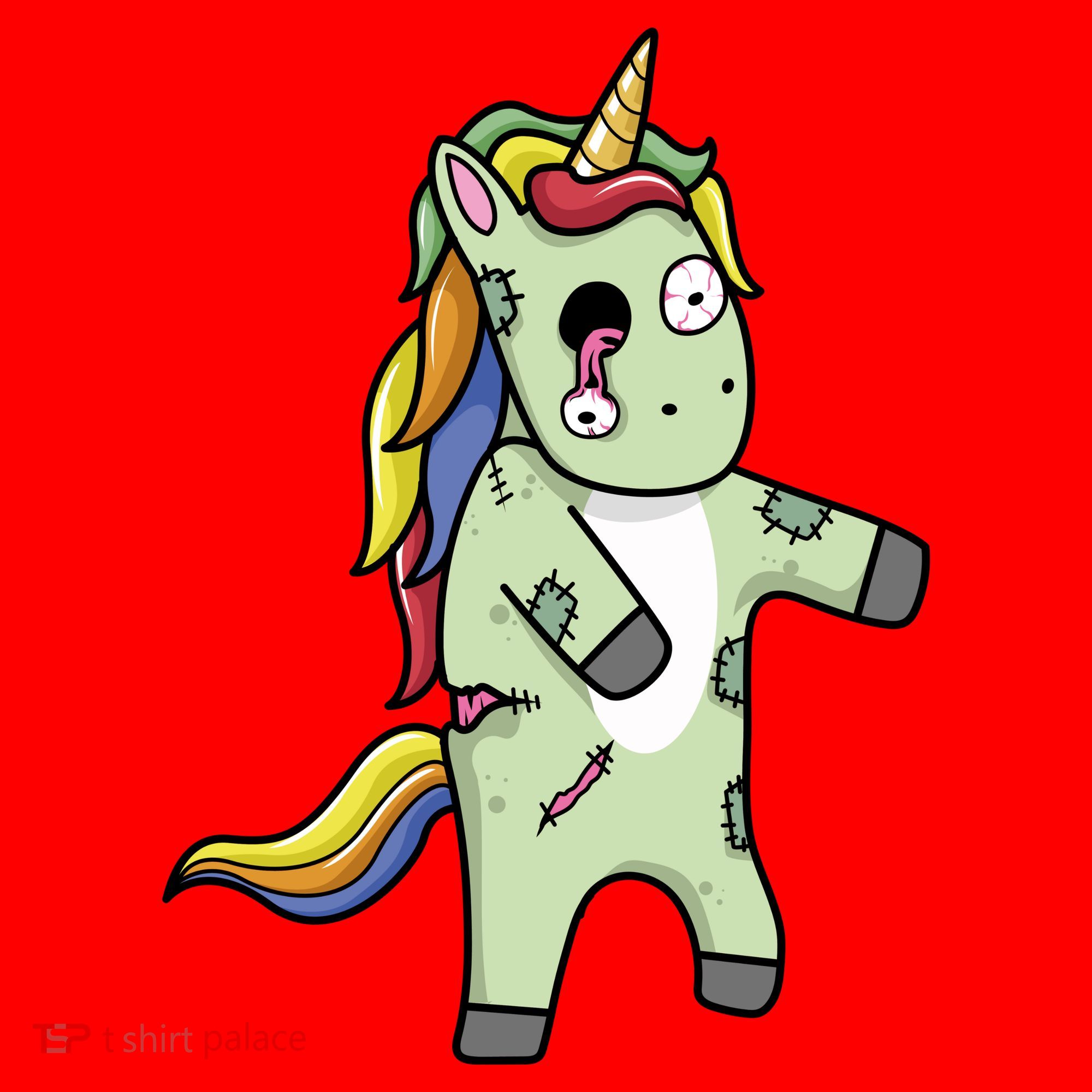 Zombie Unicorn Santa Hat