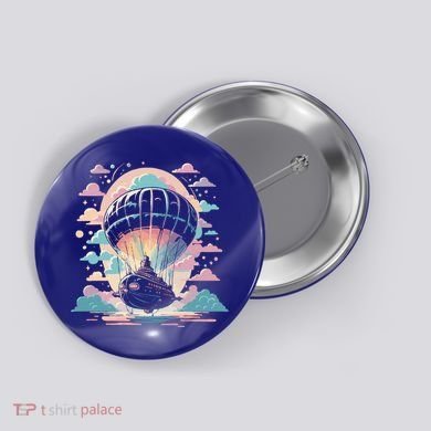 Zeppelin Vintage Retro Zeppelin Gift Dirigible Airship Gift Button