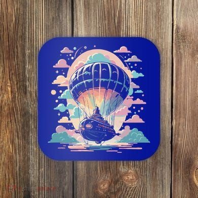 Zeppelin Vintage Retro Zeppelin Gift Dirigible Airship Gift Coaster