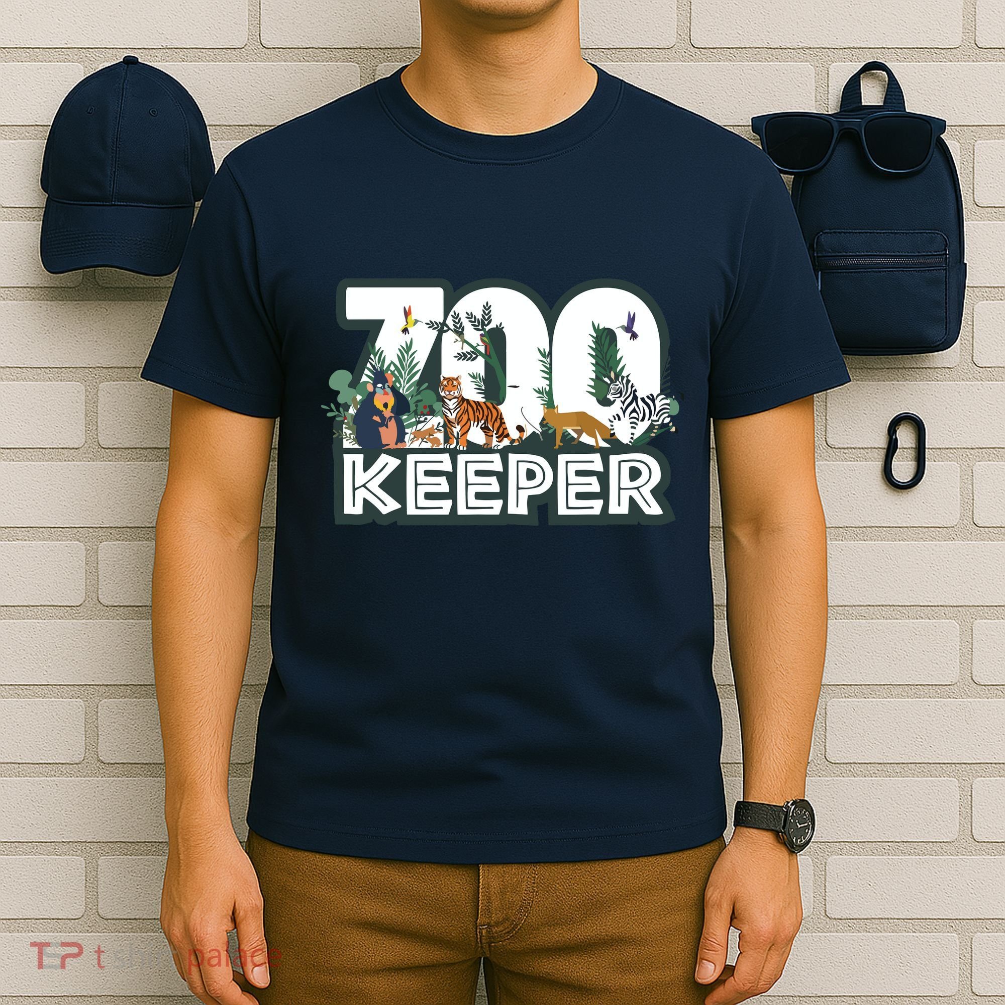 Zookeeper Wild Woods Jungle Tropical Forest Animals Theme T-Shirt