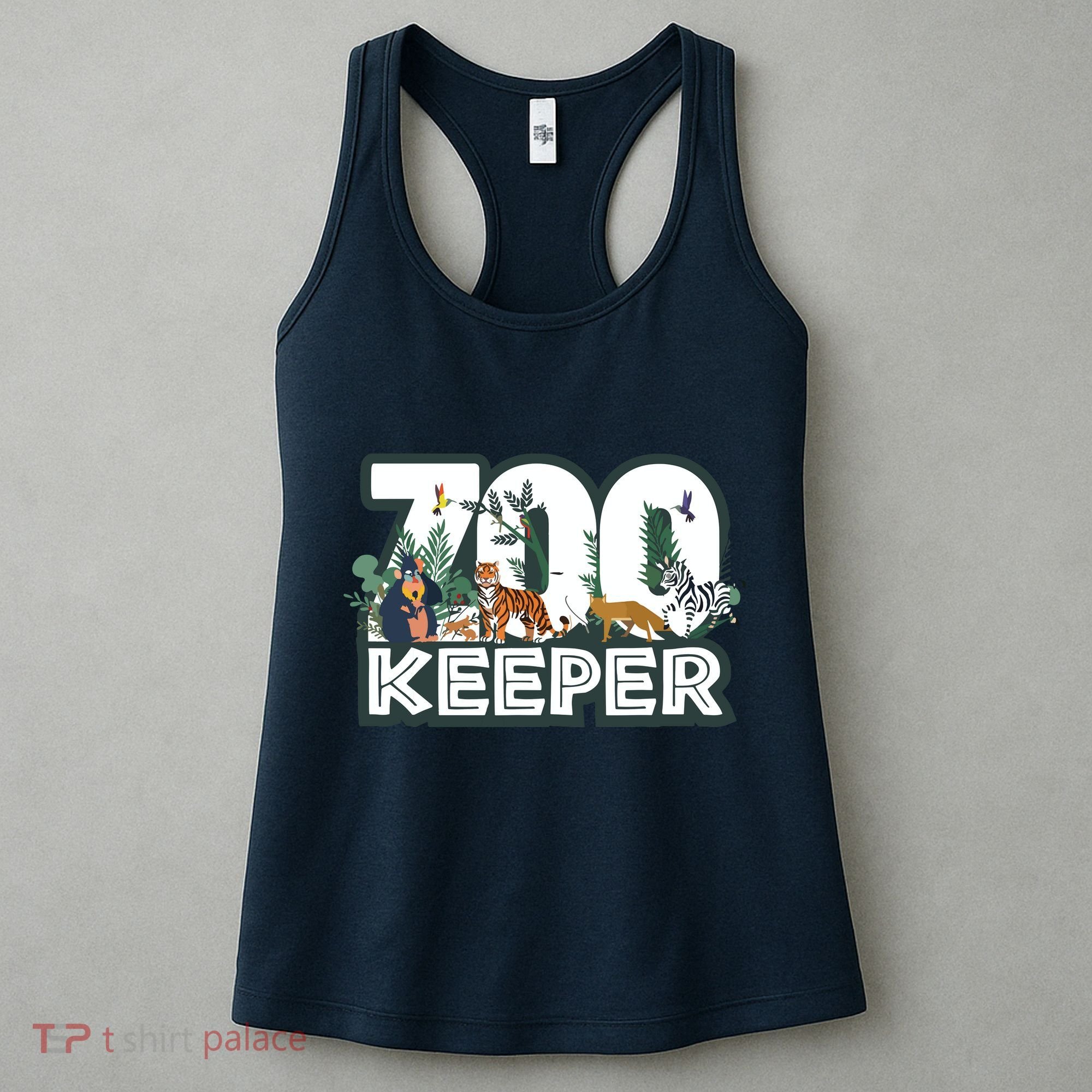 Zookeeper Wild Woods Jungle Tropical Forest Animals Theme Women's Tank Top