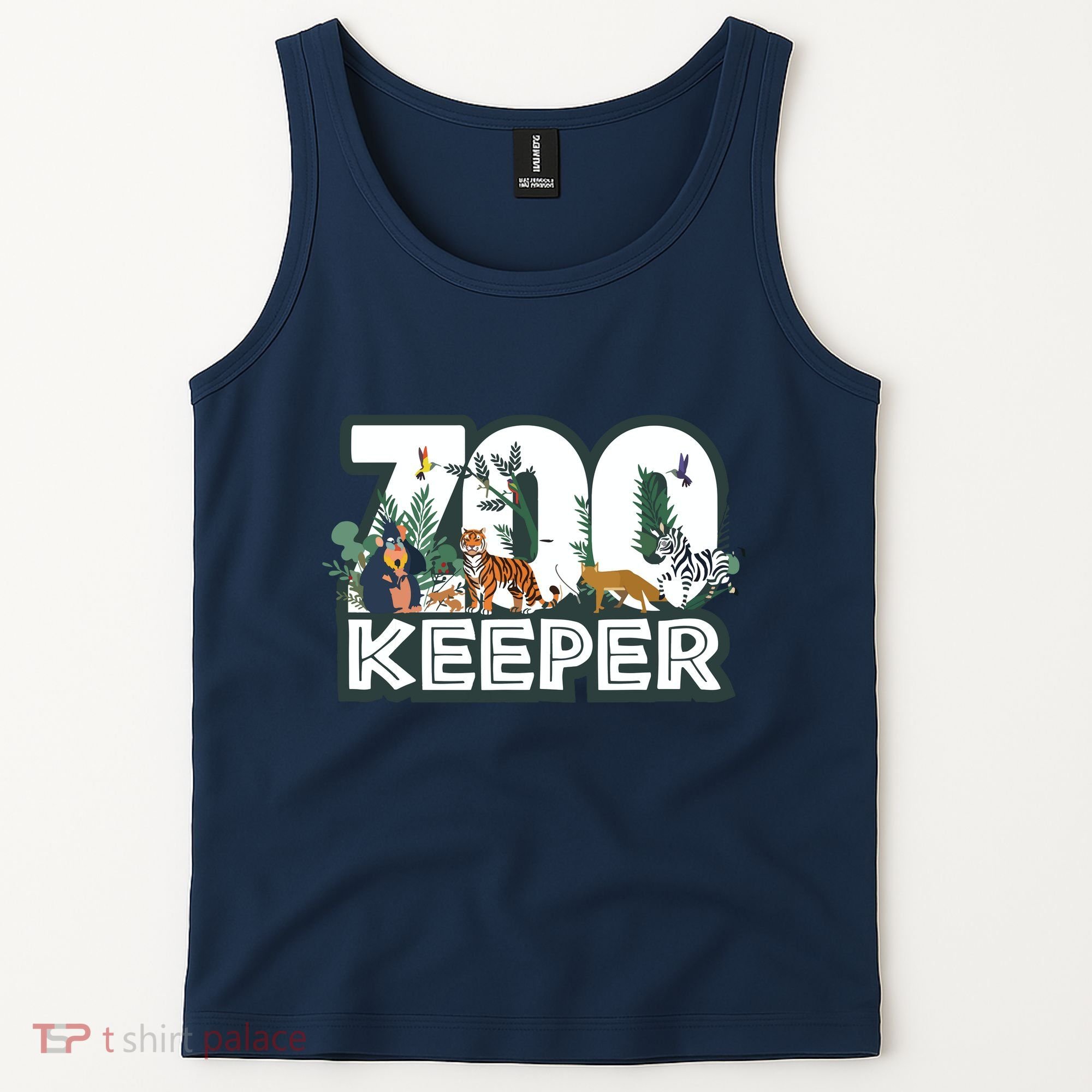 Zookeeper Wild Woods Jungle Tropical Forest Animals Theme Tank Top